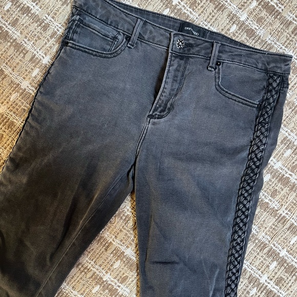 DRIFTWOOD~ (FROM FREE PEOPLE) BLACK JEANS WITH BRAIDED SIDES (30) - Picture 2 of 6